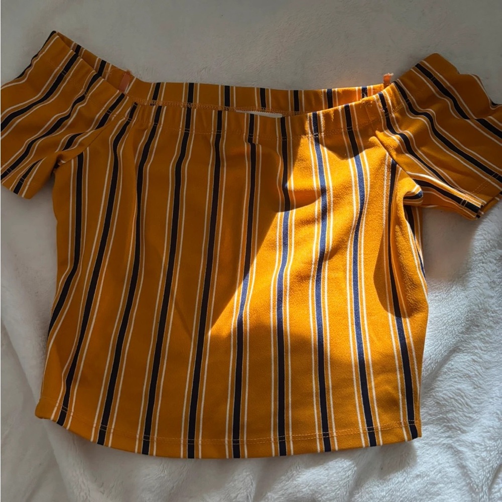 Love J Mustard and Black Striped Top